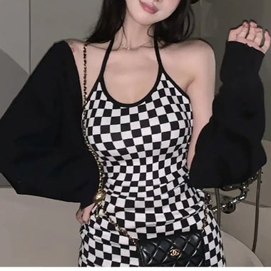 Spice Girls Halter Dress with Wrap Arm Skirt Knit