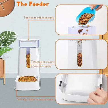 a diagram of how to use a cat feeder