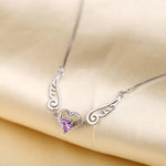 Angel Wings Necklace Pure Silver 925 Jewelry Romantic Purple Crystal Heart Necklaces For Women Sterling-Silver-Jewelry Necklace USD 6099779758 925 Silver Purple Drill / 925 Silver CJZBLXLX03601-Purple Drill-925 Silver Purple Drill United States HQ Fashion & Pets NothingHereYouDontWant