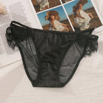 a woman's underwear with a picture of a woman in the background