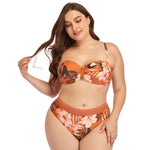 Floral Print Split High Waist Swimsuits