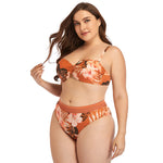 Floral Print Split High Waist Swimsuits