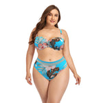 Floral Print Split High Waist Swimsuits