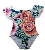 Floral Print Halter Ruffled Off-Shoulder Swimsuits