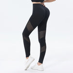 New Trendy Hollow Design Gradient Printed Yoga Pants