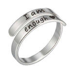 Stainless Steel Ring Retro English Double Ring