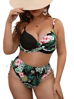 Women's Plus Size Split Bikini Printed Swimsuit