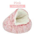 a pink slipper with the inside of it