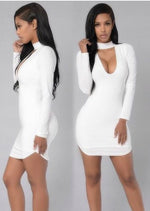 Trendy bursting V collar cocktail dresses