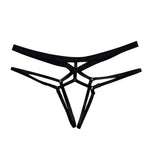 a pair of black underwear on a white background