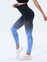 New Trendy Hollow Design Gradient Printed Yoga Pants