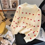 Heart Printing Cable-knit Sweater Women NothingHereYouDontWant HQ Fashion & Pets United States Beige Apricot CJMY189256702BY CJMY189256701AZ Beige Apricot / Free Size Black / Free Size Free Size 6099779758 USD