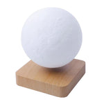 a white ball sitting on top of a wooden stand