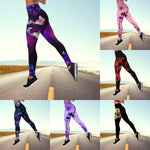 a collage of photos of a woman in tights and leggings