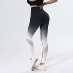 New Trendy Hollow Design Gradient Printed Yoga Pants