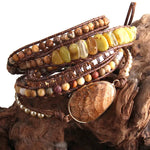 a close up of a stack of bracelets