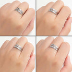 Stainless Steel Ring Retro English Double Ring