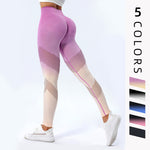 New Trendy Hollow Design Gradient Printed Yoga Pants