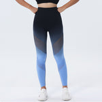 New Trendy Hollow Design Gradient Printed Yoga Pants