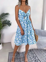 Printed Plunge Sleeve Cami Dress