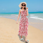 Trendy Women's Cotton Silk Belt Beach Dress With Suspenders