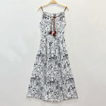 Trendy Women's Cotton Silk Belt Beach Dress With Suspenders