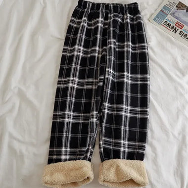 Fleece Cashmere Wide-Leg Casual Pants