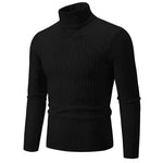 a black turtle neck sweater on a white background