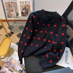 Heart Printing Cable-knit Sweater Women NothingHereYouDontWant HQ Fashion & Pets United States Beige Apricot CJMY189256702BY CJMY189256701AZ Beige Apricot / Free Size Black / Free Size Free Size 6099779758 USD