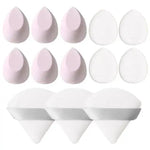 a set of white and pink egg shapes