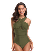 Plus-size One-piece Swimsuits Cross