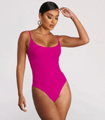 Sexy Solid Color Triangle One-piece Swimsuit