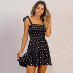 New Dress Sexy Polka Dot Print Suspender Skirt