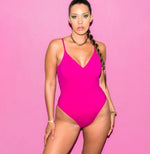 Sexy Solid Color Triangle One-piece Swimsuit