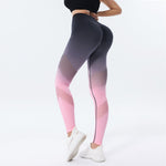 New Trendy Hollow Design Gradient Printed Yoga Pants