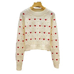 Heart Printing Cable-knit Sweater Women NothingHereYouDontWant HQ Fashion & Pets United States Beige Apricot CJMY189256702BY CJMY189256701AZ Beige Apricot / Free Size Black / Free Size Free Size 6099779758 USD