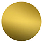 a round gold object on a white background