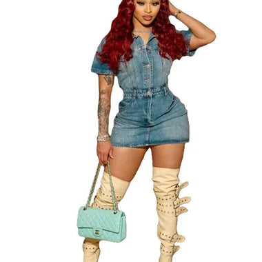 Stretchy Ladies Denim Dress