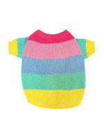 a sweater with a rainbow stripe on it