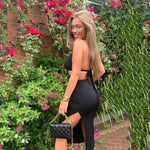 Halter Backless Slit Dress