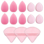 a set of makeup sponges and a set of makeup sponges