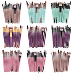 a collection of makeup brushes in different colors