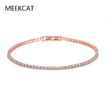 a rose gold bracelet with white diamonds