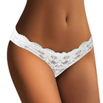 a woman wearing a white panties with lacy lace