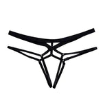 a pair of black straps on a white background