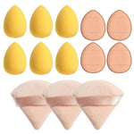 a set of makeup sponges and a set of makeup sponges