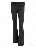 a woman's black pants with a black belt