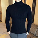 a mannequin wearing a black turtle neck sweater