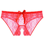 a woman's underwear with a red ribbon