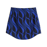 a women's blue and black skirt